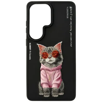 Чехол Nimmy Glasses Cool Cat для Samsung Galaxy S26 Ultra, черный