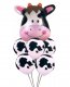 Svētku Dekors Dzimšanas Dienas Rotājumi Komplekts (Folijas balons 60x70cm + 6 baloni), Govs | Party Decor Birthday...