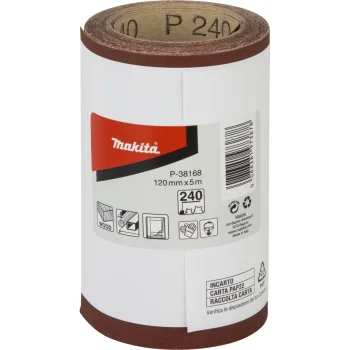 Makita P-38168 smilšpapīra rullis 120 mm x 5 m K240, sarkans