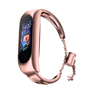 Металлический ремешок для Xiaomi Mi Band 3 / 4 / 5 / 6 - Розовое золото