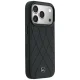 Чехол Mercedes Leather Crossed Lines MagSafe для iPhone 17 Pro / 18 Pro, черный