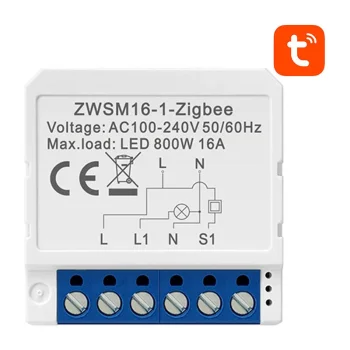 Avatto ZWSM16-W1 1 kanāla ZigBee viedais slēdža modulis TUYA