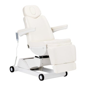 Azzurro 873 Balts Grozāms Elektriskais Kosmētikas Krēsls | White Swivel Electric Cosmetic Chair