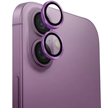 UNIQ Optix alumīnija kameras objektīva aizsargs ar aplikatoru iPhone 16 / Plus - rozā krāsā | Aluminum Camera Lens...