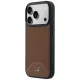 Mercedes Leather Wood Effect Curve MagSafe vāciņš iPhone 17 Pro Max, brūns