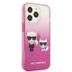 Чехол Karl Lagerfeld Gradient Ikonik Karl&Choupette для iPhone 13 Pro / 13 розовый