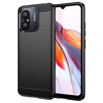 Xiaomi Redmi 12C / Redmi 11A / Poco C55 Carbon Fiber TPU Protective Case Cover, Black | Чехол Обложка...