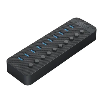 Orico CT2U3-10AB 10-portu USB-A 3.0 centrmezgls ar slēdžiem, melns