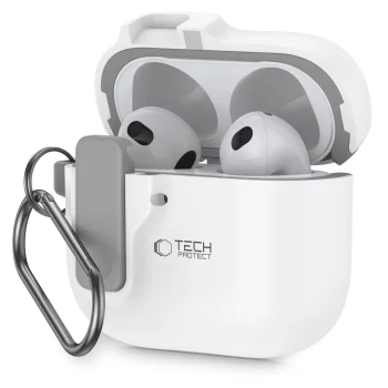 Tech-Protect Slim Hook maciņš Apple AirPods 4 austiņām, Balts