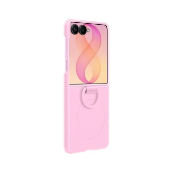 Чехол Samsung Silicone Ring Magnet для Galaxy Z Flip 8 с кольцом MagSafe, розовый