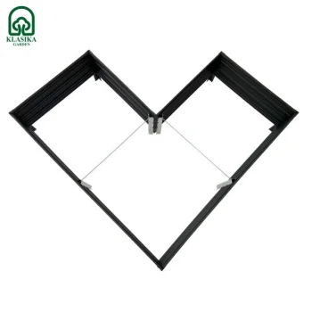 Высокая грядка KLASIKA Woodlook L-образная, 146x146x30 см, серая