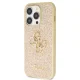 Guess iPhone 14 Pro vāciņš Glitter Script Big 4G, zelta