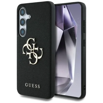 Guess Grained Big 4G Logo vāciņš Samsung Galaxy S25 Plus melns