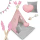 Nukido Nk-406 Kids Teepee Tent with Mat and Pillows, Pink