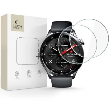Tech-Protect Glass Fit+ Tempered Glass for Xiaomi Watch S5 46mm, 2-Pack