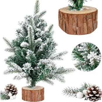 Mākslīgā Ziemassvētku eglīte ar sniegu, 50 cm