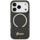 Guess IML Script Metal MagSafe vāciņš iPhone 17 Pro telefonam, Melns