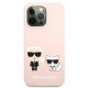Чехол Karl Lagerfeld для iPhone 13 / 13 Pro Silicone Karl & Choupette, светло-розовый