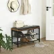 Industrial Shoe Rack with Upholstered Seat Loft Bench, Rustic Brown