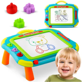Магнитная доска для рисования и столик Ricokids 2-в-1, синяя
