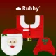 Новогодний набор ковриков для ванной Ruhhy 3 шт., красный