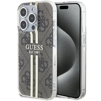 Guess IML 4G Gold Stripe korpuss iPhone 15 Pro Max - brūns | case for brown
