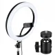 LED riņķa lampa (35 cm) ar tālruņa turētāju un regulējamu gaismu