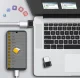USB-C uz USB-A adapters OTG datu pārraidei un uzlādei, melns