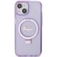 Guess Ring Stand Script Glitter MagSafe apvalks ar spīdumiem iPhone 15 Plus / 14 - violets | case for purple