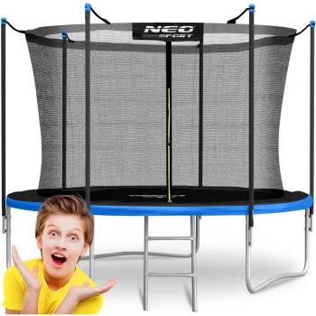 Dārza batuts 252 cm (8 ft) ar iekšējo tīklu un kāpnēm Neo-Sport