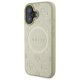 Guess Saffiano Peony Classic Logo MagSafe Case for iPhone 16 - Gold