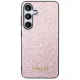 Чехол Guess для Samsung Galaxy S24 Glitter Script, розовый
