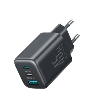 Sienas lādētājs Joyroom JR-TO1 GaN 45W USB-C USB-A Melns