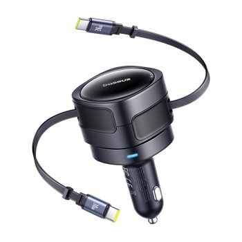 Auto lādētājs Baseus Enjoyment Max Dual USB-C 60W Melns