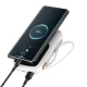 Baseus Qpow Digital Display ārējais akumulators 20000mAh 22.5W ar USB-C kabeli balts