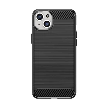 Case for iPhone 15 Plus Carbon Case, Flexible Carbon Pattern TPU, Black