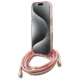 Чехол Guess для iPhone 16 Pro Max Crossbody Cord Script MagSafe, розовый