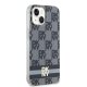 DKNY iPhone 15 vāciņš IML Checkered Mono Pattern MagSafe, melns