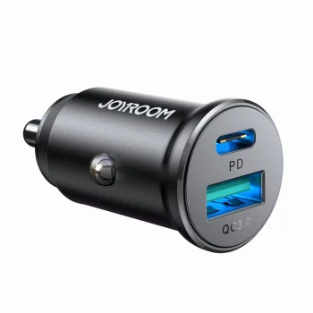 Joyroom JR-CCN05 30W USB-A / USB-C mini auto lādētājs, melns