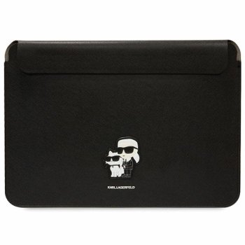 Чехол для ноутбука 14" Karl Lagerfeld Saffiano Karl & Choupette, черный