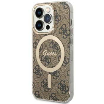 Apple iPhone 14 Pro 6.1'' Guess 4G MagSafe Case Cover (GUHMP14LH4STW), Brown