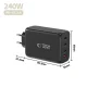 Сетевое зарядное устройство Tech-Protect NC240W-GaN, 4 порта, 240W, Черное
