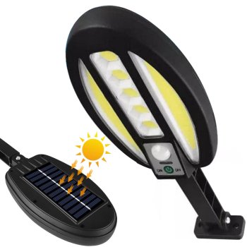 Saules lampa ar 95 LED, kustības un krēslas sensoru