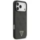 Guess iPhone 17 Pro Max vāciņš Leather 4G Triangle Strass MagSafe, melns