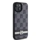 DKNY iPhone 15 Plus vāciņš Checkered Pattern & Printed Stripes, melns