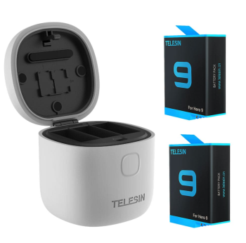 Telesin 3-slot Waterproof Charger Allin Box for GoPro Hero 9 / 10 / 11 + 2 Batteries | Зарядка для...