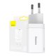 Baseus Super Si Pro Wall Charger 30W USB + USB Type C, White