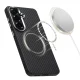 Чехол Tech-Protect Ion Carbon MagSafe для Samsung Galaxy S26, черно-серебристый