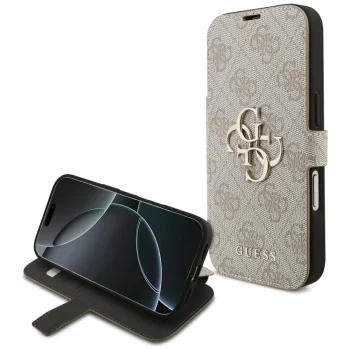 Guess Book 4G Metal Logo atverams vāciņš iPhone 18 Pro / 17 Pro, rozā