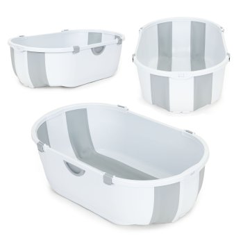 Saliekama bērnu vanniņa ECOTOYS ar termojutīgu korķi, pelēka